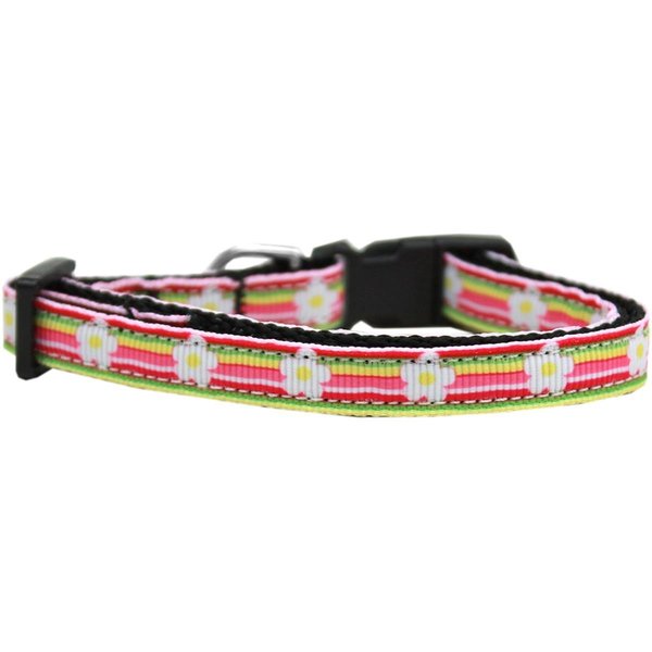 Mirage Pet Products Striped Daisy Nylon Ribbon Cat Safety Collar 125-074 CT